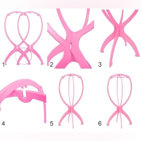 Pink Portable Wig Stand for Hair Pieces, Toupees and Wigs New - Picture 4 of 4